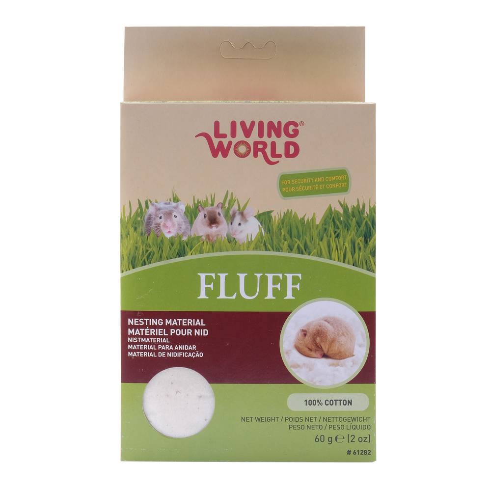 Living World Fluff Hamster Bedding 100% Cotton (60 g)