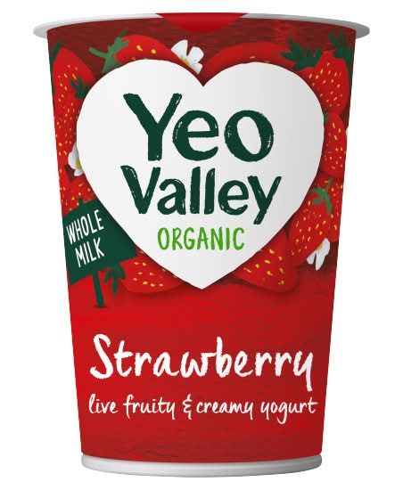 Yeo Valley Organic Strawberry Creamy Bio Live Yogurt (450g)