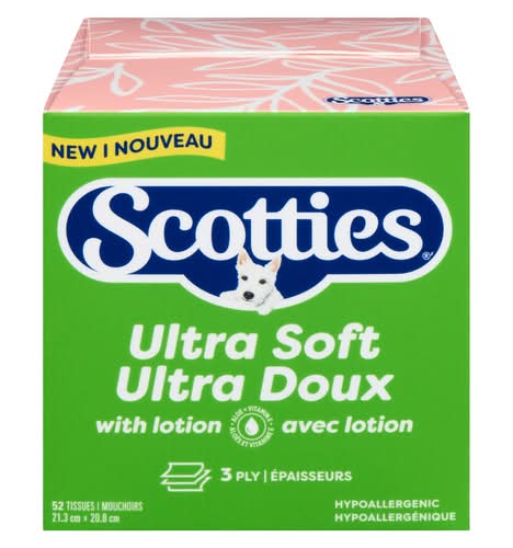 Scotties Ultra Soft Facial Tissue, 21.3x20.8 cm (52 ct)