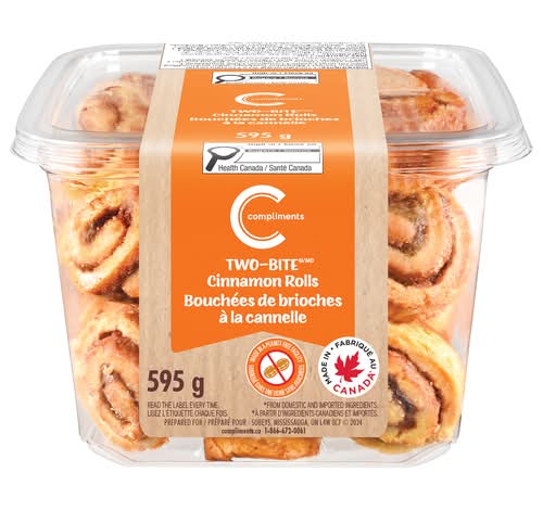 Compliments Two Bite Petits Pains À La Cannelle 595 G / Compliments Two Bite Cinnamon Rolls 595 g