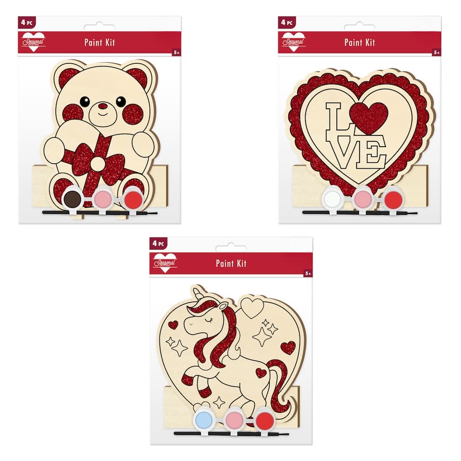 Seasonal Collection Valentine's DIY Glitter Paint Kit, 4 pc.