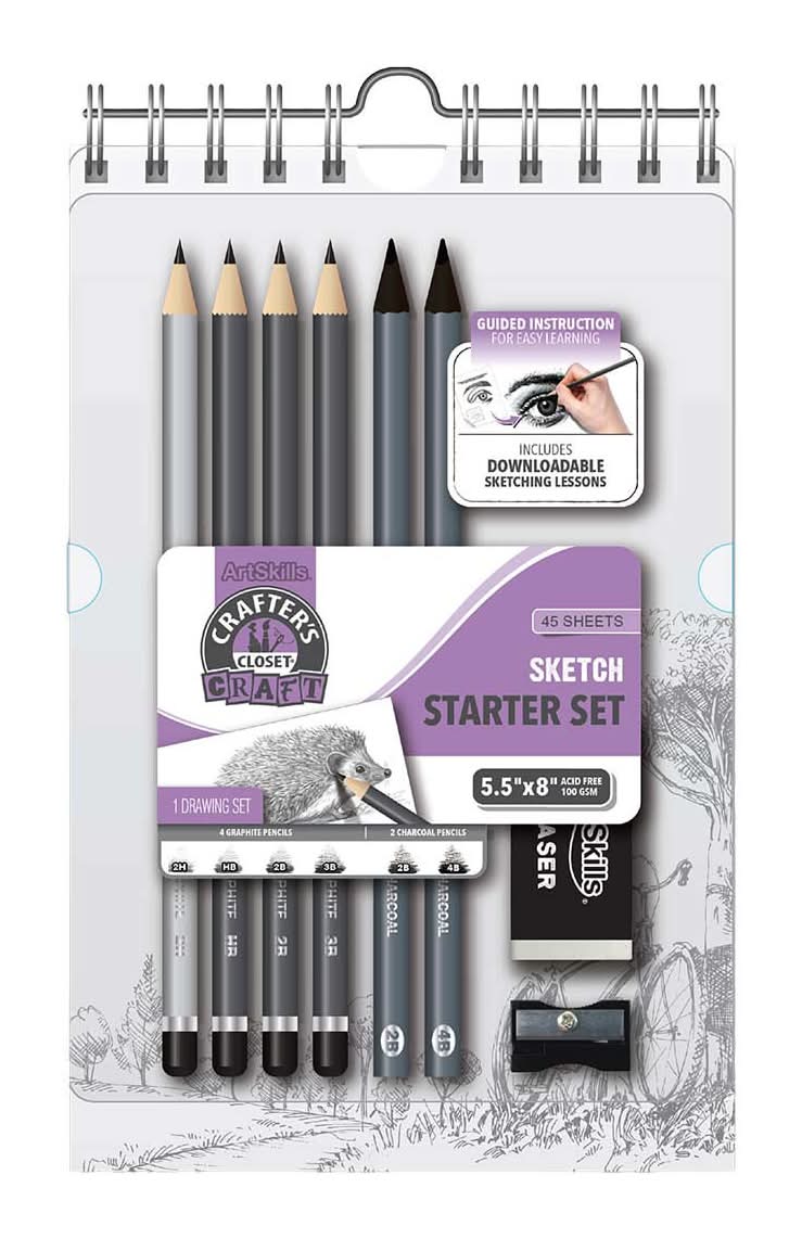 Crafter's Closet Sketchbook & Pencils Drawing Set