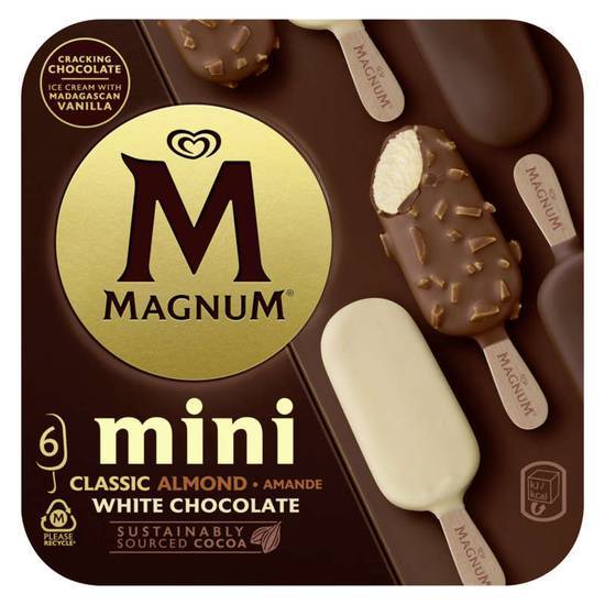 Magnum Bâtonnets glacés Mini - Classic - amande - white - x6 266g