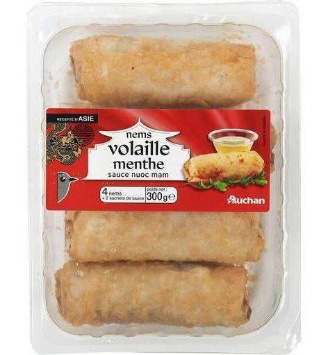 Nems volaille menthe, sauce nuoc nam - auchan - 300g