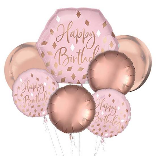 Party City Premium Blush Birthday Foil Balloon
