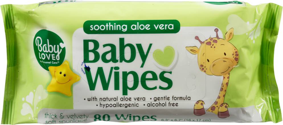 Baby Love Soothing Aloe Vera Baby Wipes (80 ct)