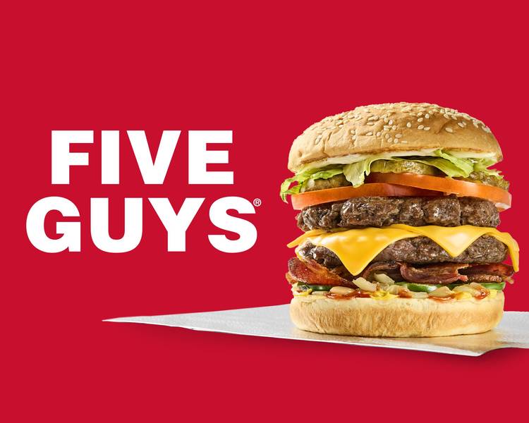 Five Guys Burgers, Fries & Shakes Oxford Circus Menu & Prices London Delivery Order with