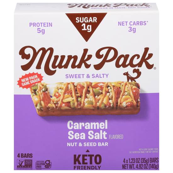 Munk pack Keto Caramel Sea Salt Flavored Nut & Seed Bars (4 ct)