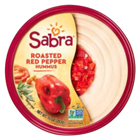 Order Sabra Roasted Red Pepper Hummus 10oz food online from Everyday Needs by Gopuff store, Norfolk on bringmethat.com