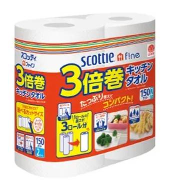 クレシア スコッティファイン ３倍巻キッチンタオル