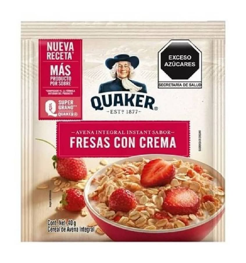 Quaker · Avena instantánea, fresas con crema (40 g)