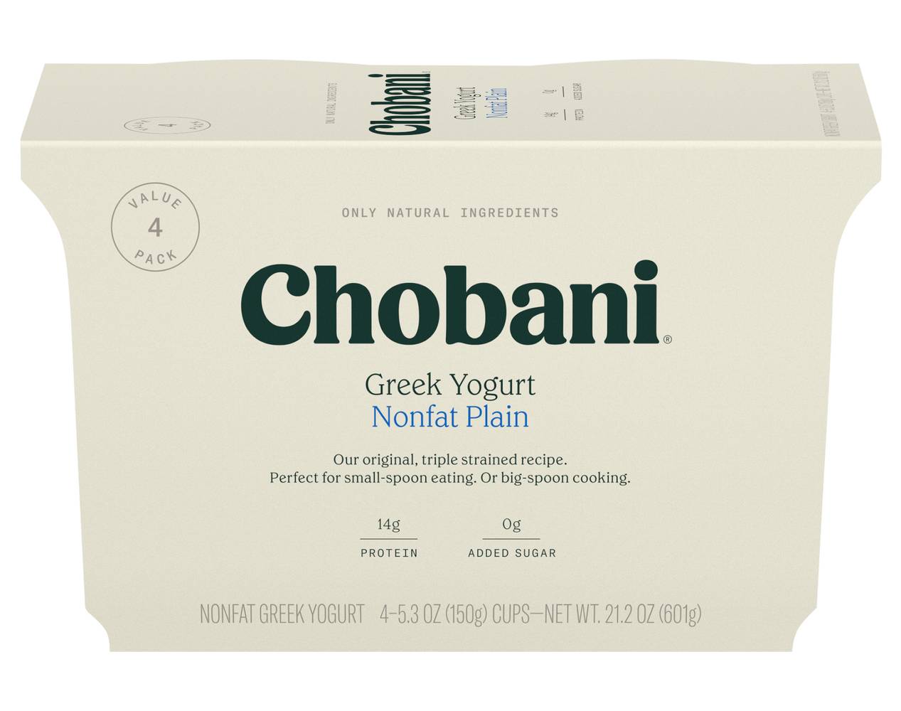 Chobani Non Fat Plain Greek Yogurt (21.2 oz, 4 ct)