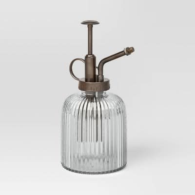 Threshold Glass Plant Mister With Plastic Pump, 7.5 in, Bronze