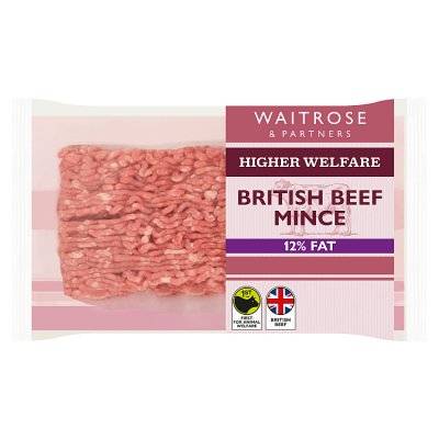 Waitrose & Partners British Native Breed Beef Mince 12% Fat (500g)