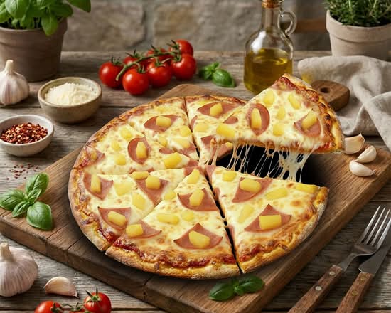 Large Thin Crust Hawaiian Pizza