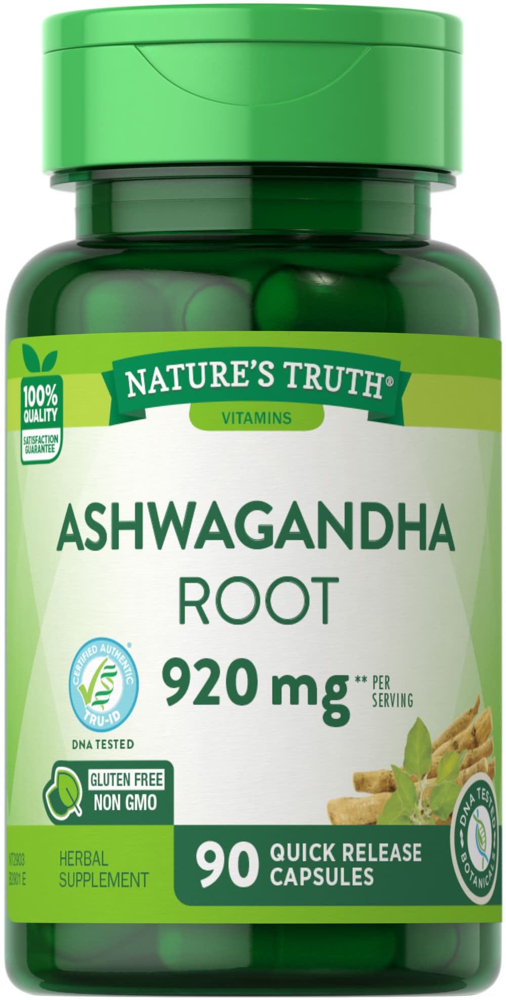 Nature's Truth Ashwagandha Root Quick Release Capsules 920 mg (3.2 oz, 90 ct)
