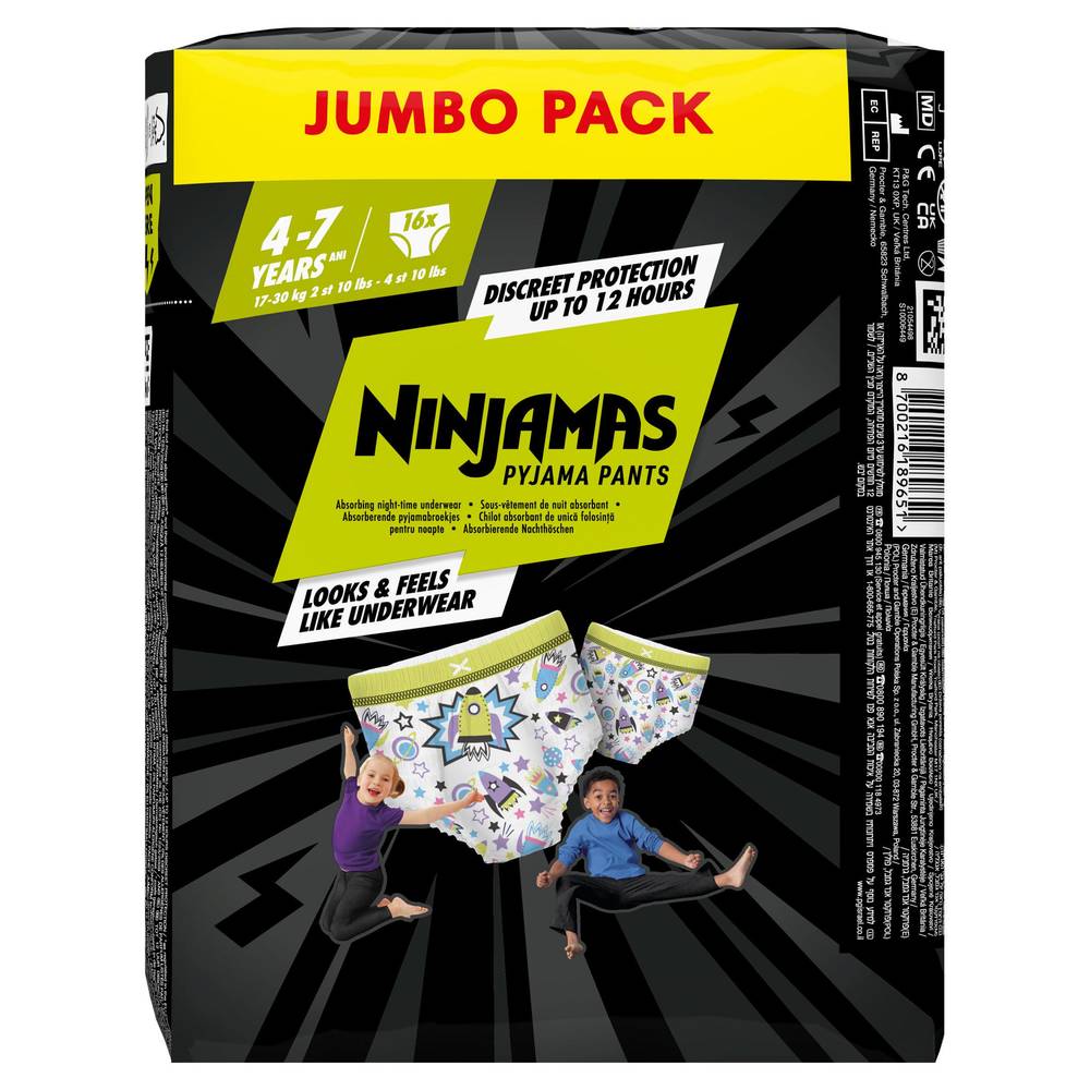 Pampers 16 Pack 4-7 Years Spaceship Ninjamas