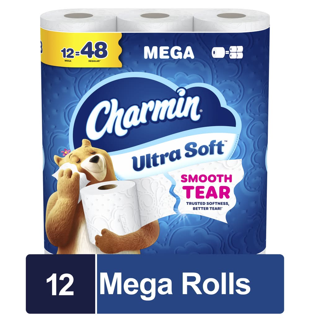 Charmin Ultra Soft Regular 2 Ply Bathroom Tissues Mega Rolls, 3.92x4 in (12 ct)