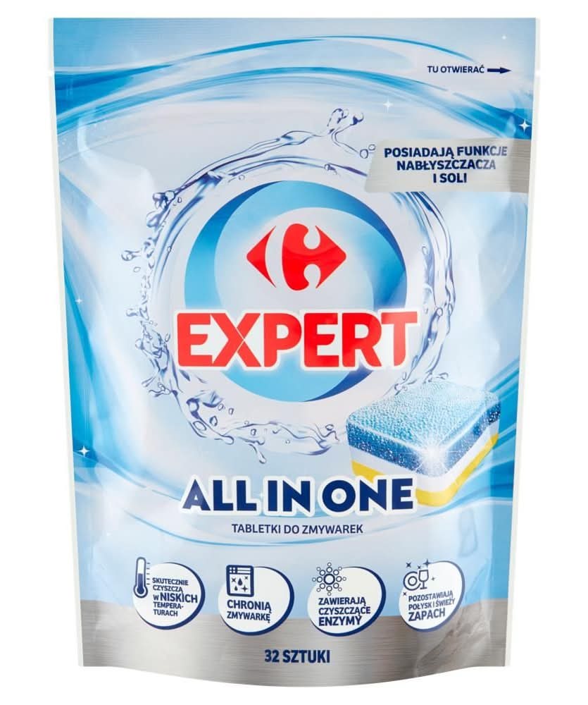 Carrefour Expert All in One Tabletki do zmywarek 608 g (32 x 19 g)