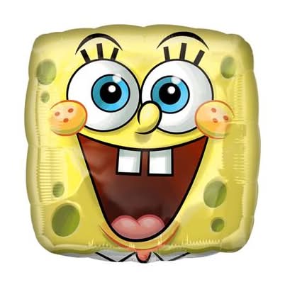 Inflated 18" Spongebob Square Face Foil Balloon