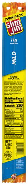Slim Jim Mild Smoked Snack Stick Twin Pack 1.94oz