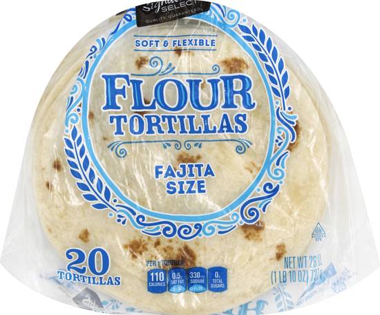 Signature Select Flour Tortillas Fajita Size Soft & Flexible (20 ct)