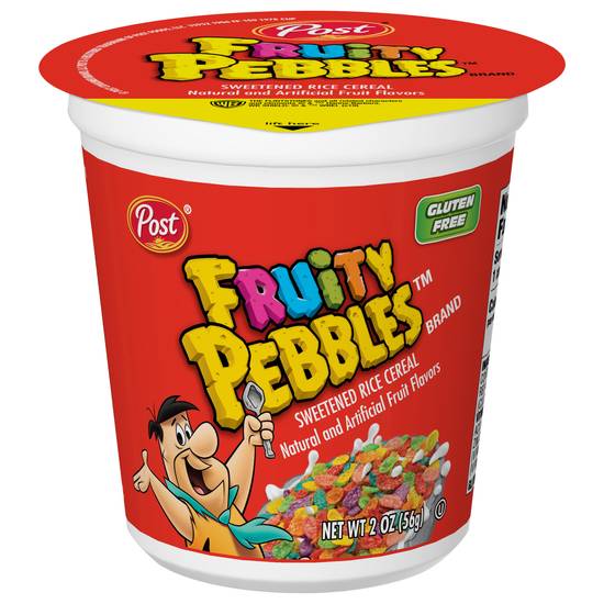 Fruity Pebbles Natural and Artificial Fruit Flavors Sweetened Rice Cereal