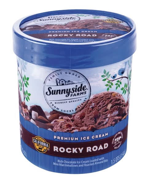 Sunnyside Farms Rocky Road Premium Ice Cream, Chocolate-Marshmallows-Almond (1.5 qt)