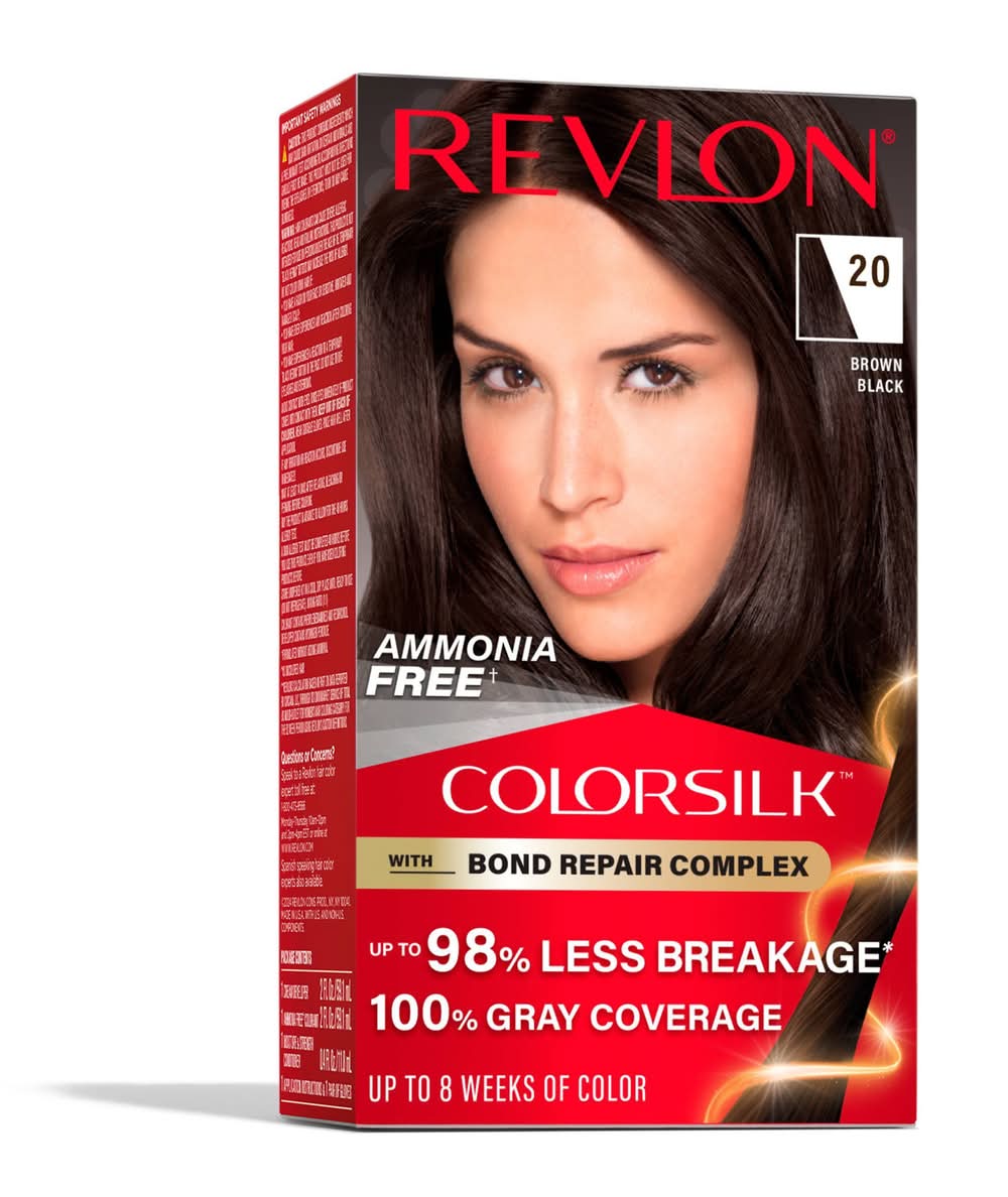 Revlon Colorsilk Beautiful Permanent Hair Color, Brown Black 20 (8 oz)