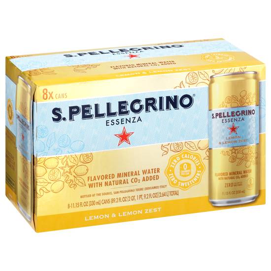 Sanpellegrino Essenza Mineral Water (8 pack, 11.15 fl oz) (lemon-lemon zest)