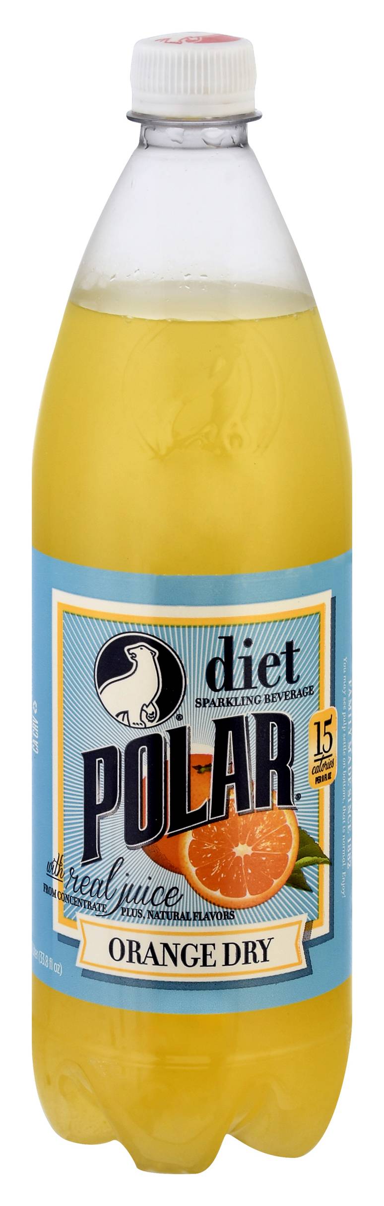 Polar Dry Diet Real Juice, Orange (33.8 fl oz)