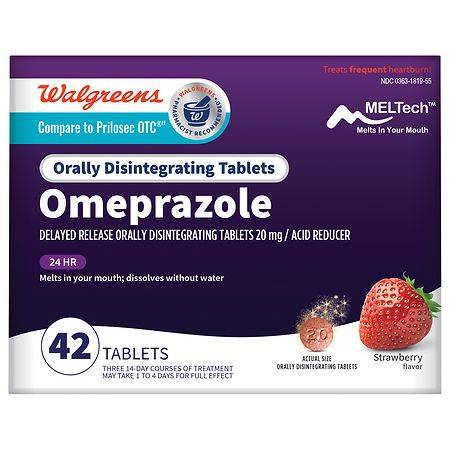Walgreens Omeprazole 20 mg Delayed Release Orally Disintegrating Tablets (strawberry)