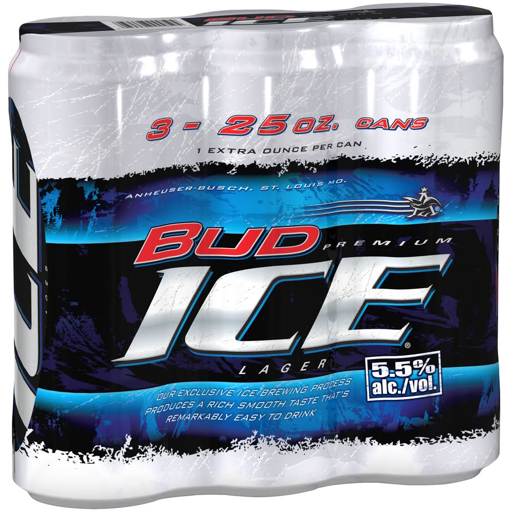Budweiser Premium Ice Lager (3 x 25 fl oz)