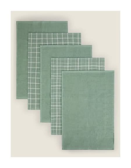 George Home Green Terry Tea Towels