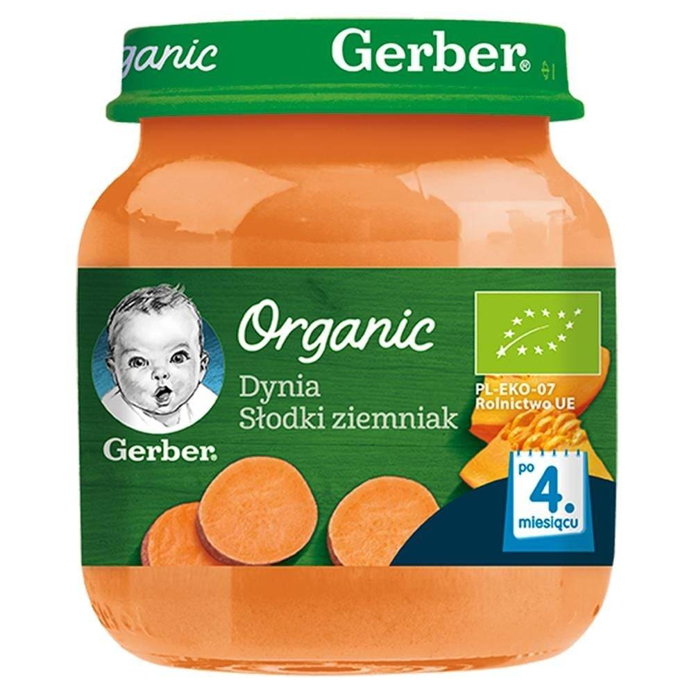 Gerber Organic Dynia słodki ziemniak dla niemowląt po 4. miesiącu 125 g