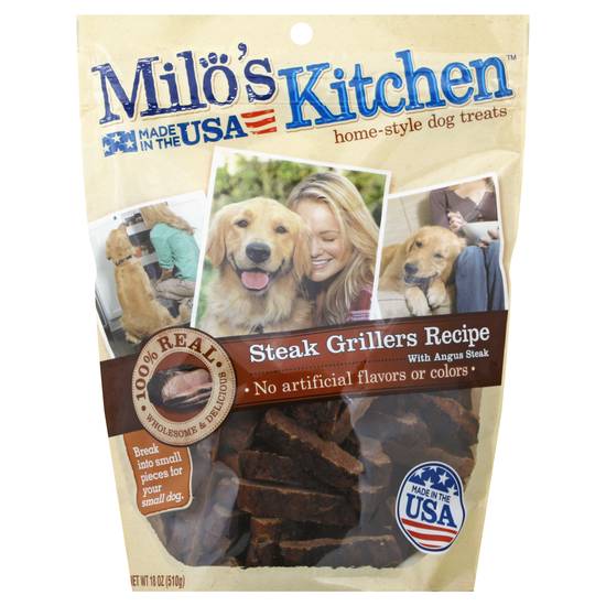 Milo's Kitchen Home-Style Dog Treats Grillers Recipe With Angus Steak