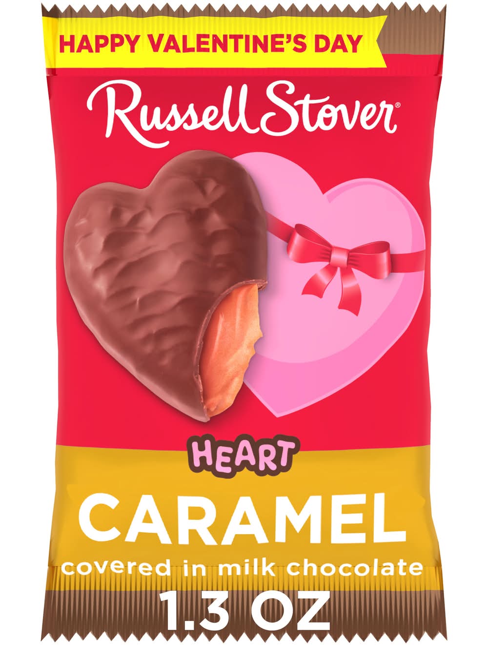 Russell Stover Valentine's Day Milk Chocolate Heart, Caramel (1.3 oz)