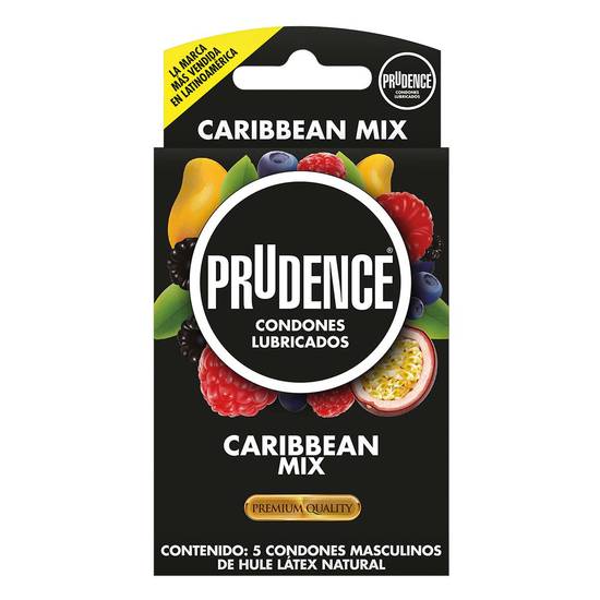 Prudence condones mix caribbean (pack 5 piezas)