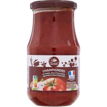 FID -Sauce tomate champignons Paris CARREFOUR CLASSIC' - le pot de 420g