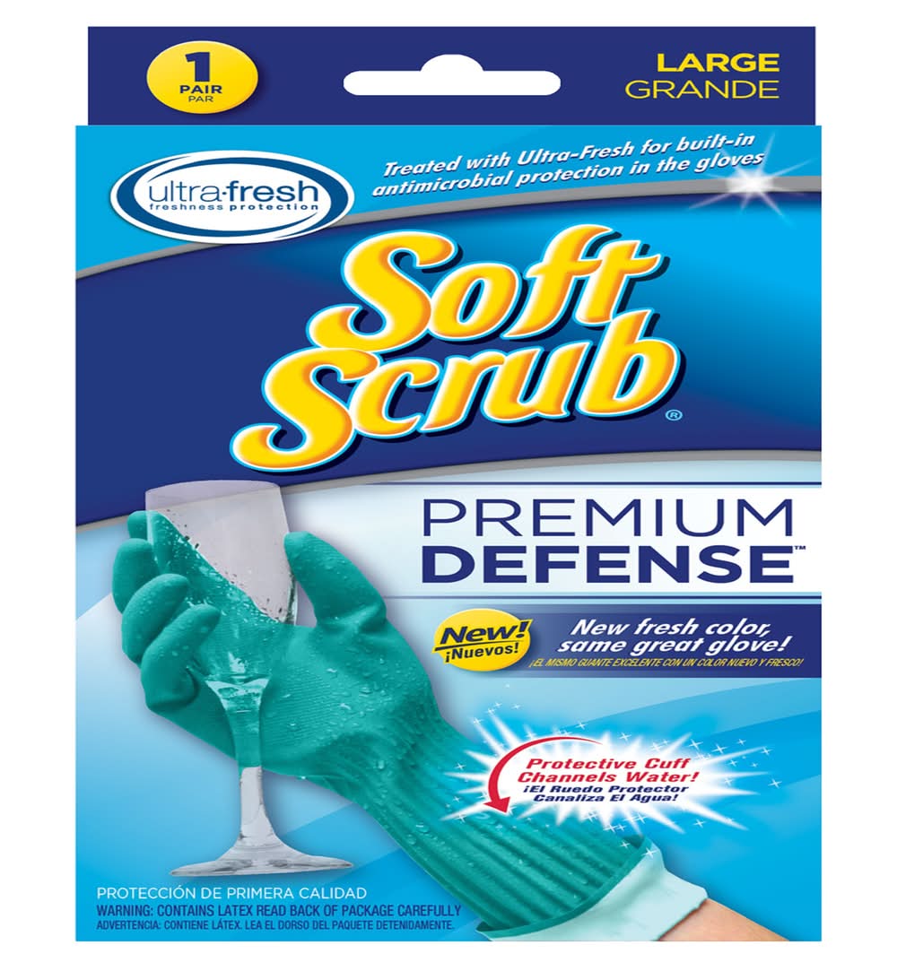 Soft Scrub Rubber Cleaning Gloves L Purple 1 Pair