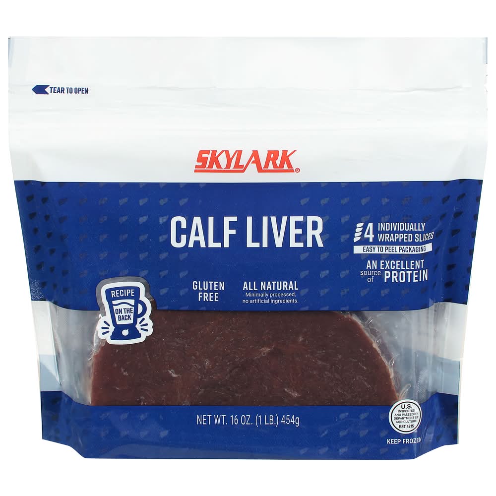 Skylark Calf Liver Slices (16 oz, 4 ct)