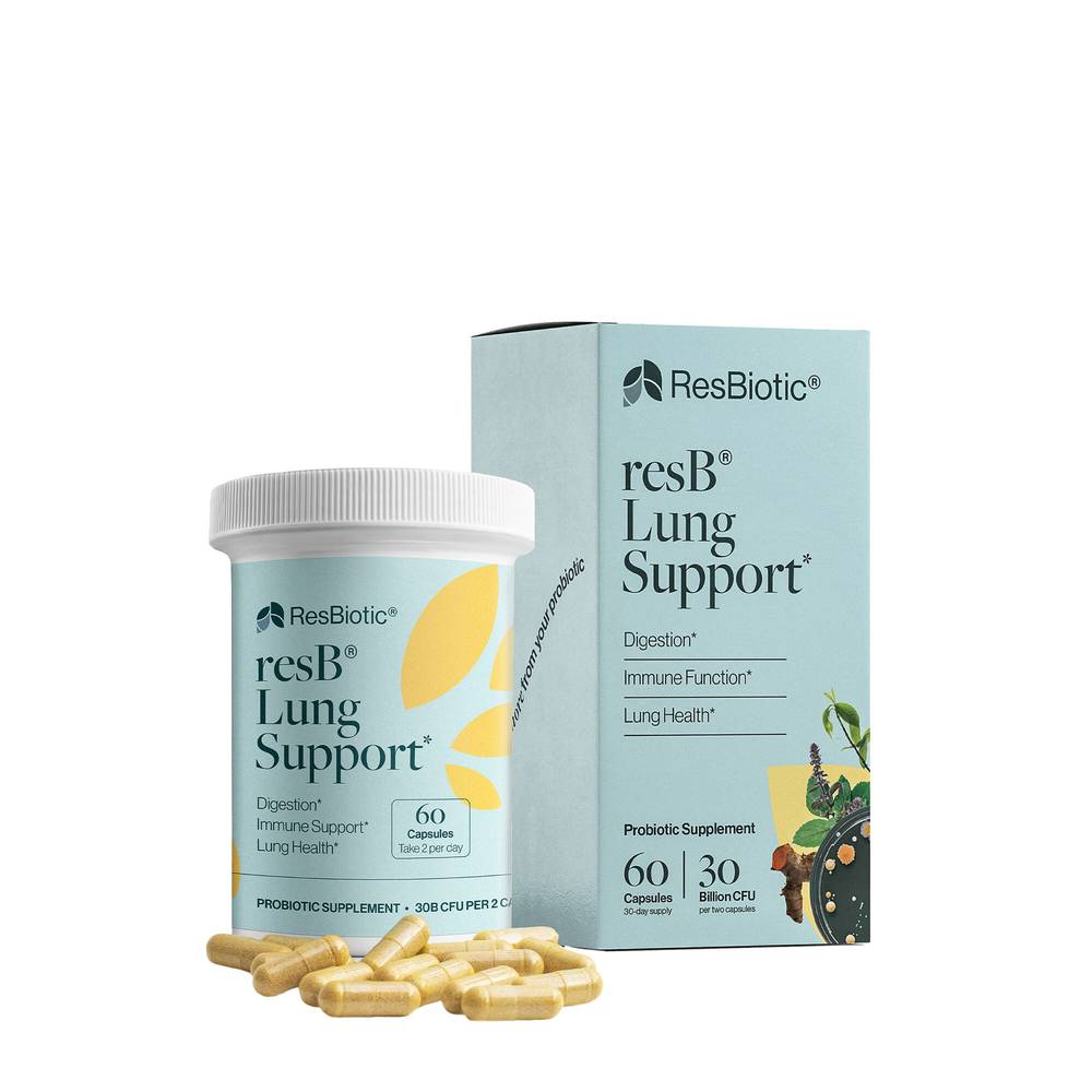 resbiotic® - resB Lung Support Probiotic 30 Billion CFU - 60 Capsules (30 Servings)