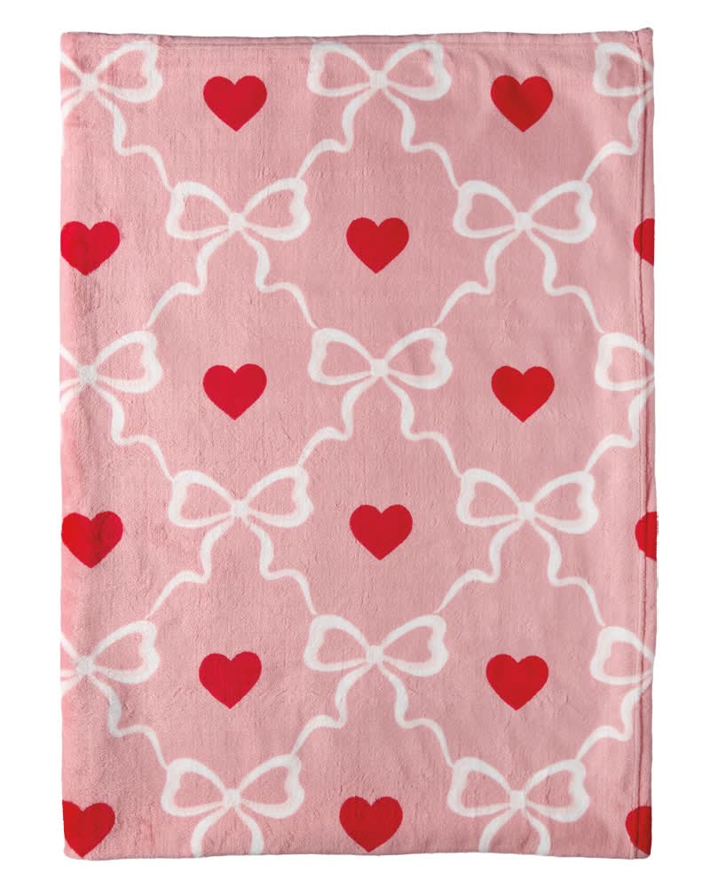 KIRKTON HOUSE Valentine's Day Plush Throw, Bows
