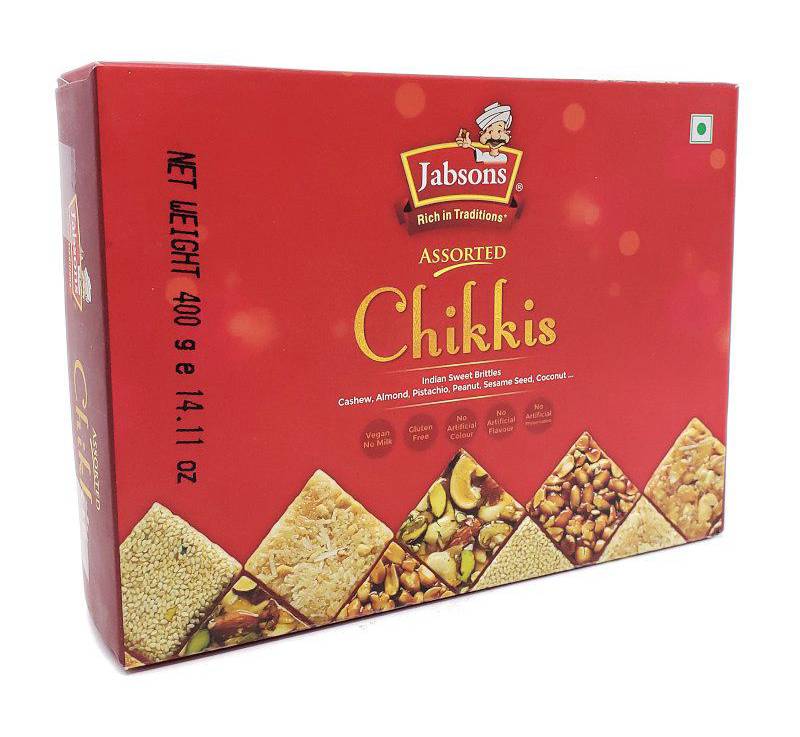 Jabsons Assorted Chikkis Indian Sweet Brittles (400 g)