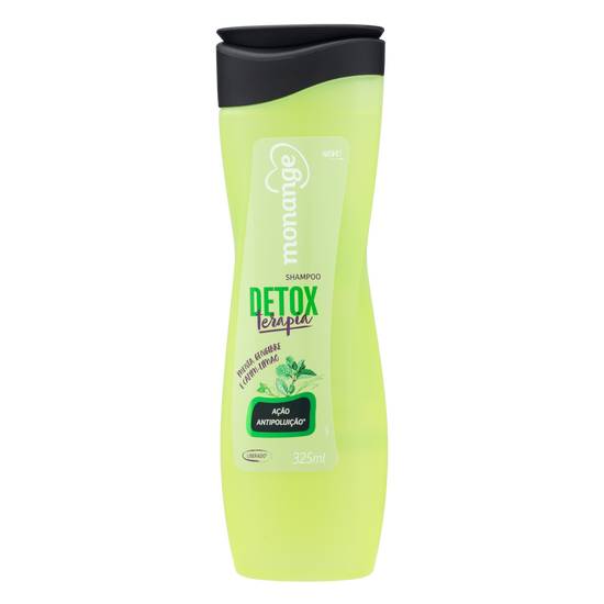 Monange shampoo detox terapia menta, gengibre e capim-limão (325ml)