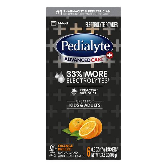 Pedialyte Orange Breeze Electrolyte Powder (3.6 oz)