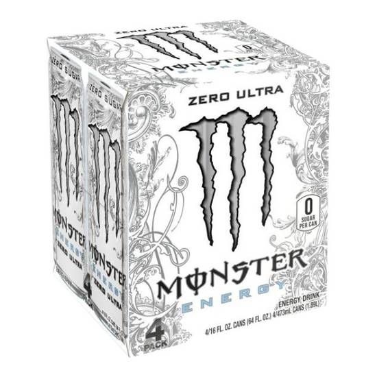 Monster Zero Ultra Energy Drink (4 ct, 16 fl oz)