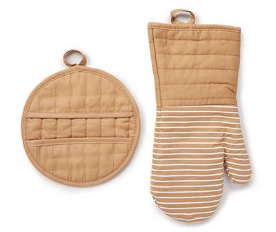 Master Cuisine Oven Mitt & Pot Holder Set, Tan