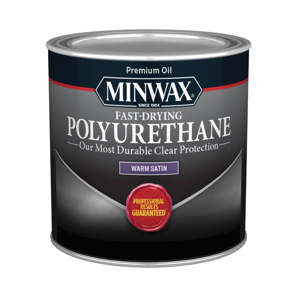 Minwax Fast-Drying Polyurethane Oil-based Clear Transparent Satin Interior Stain (Half-pint) | 230104444