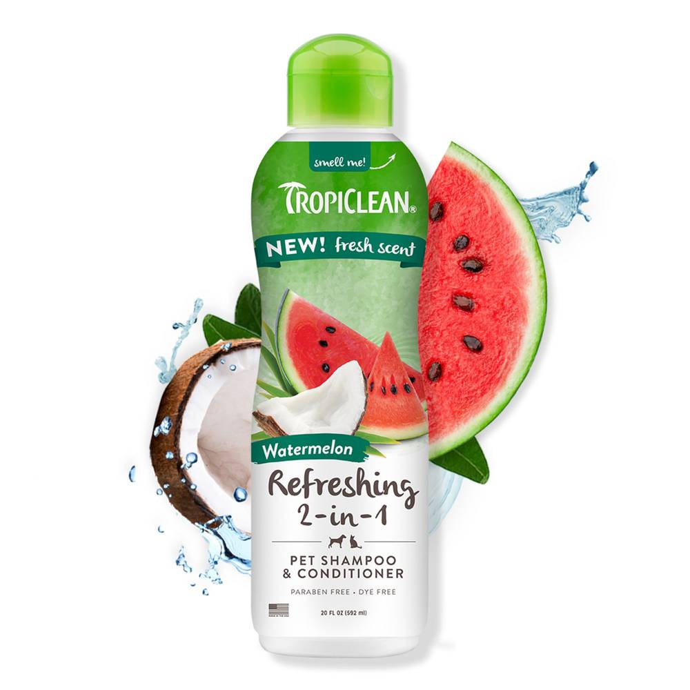 Tropiclean Refreshing 2-in-1 Pets Shampoo & Conditioner, Watermelon (592 ml)